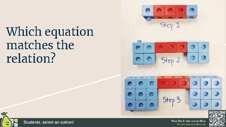 Which equation matches the relation? 