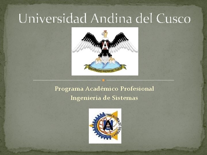 Universidad Andina del Cusco Programa Académico Profesional Ingeniería de Sistemas 