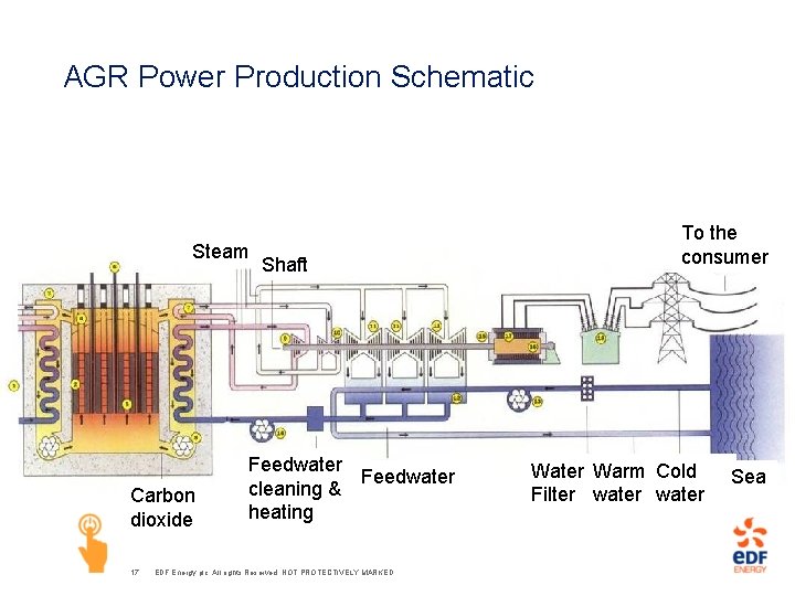 AGR Power Production Schematic Steam Carbon dioxide 17 Shaft Feedwater cleaning & heating EDF