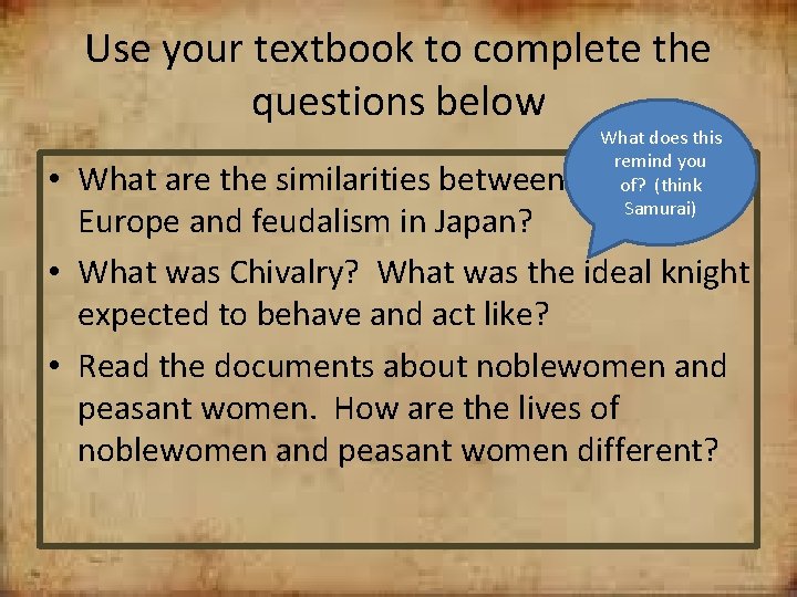 Use your textbook to complete the questions below What does this remind you of?