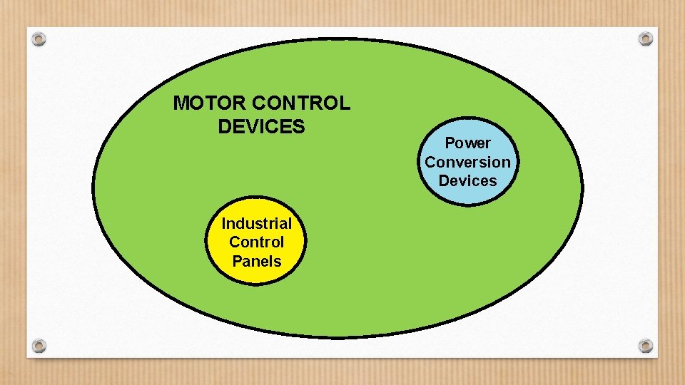 MOTOR CONTROL DEVICES Industrial Control Panels Power Conversion Devices 