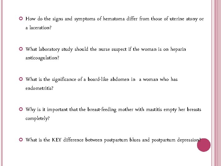 How do the signs and symptoms of hematoma differ from those of uterine How do the signs and symptoms of hematoma differ from those of uterine