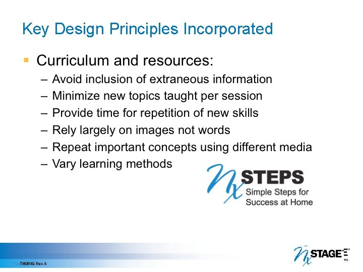 Key Design Principles Incorporated TM 0540 Rev A TM 0472, Rev. B 