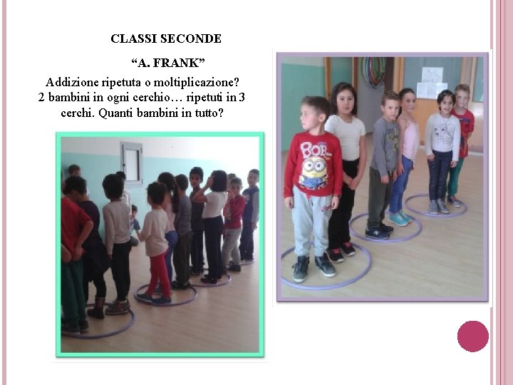 CLASSI SECONDE “A. FRANK” Addizione ripetuta o moltiplicazione? 2 bambini in ogni cerchio… ripetuti