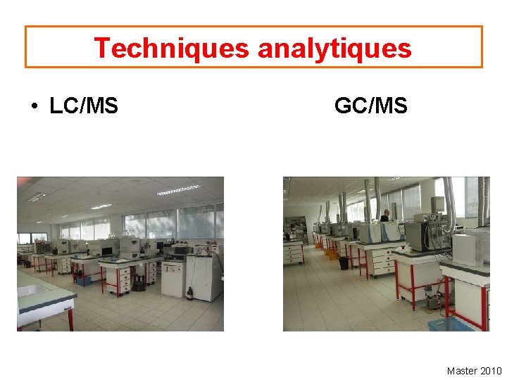 Techniques analytiques • LC/MS GC/MS Master 2010 