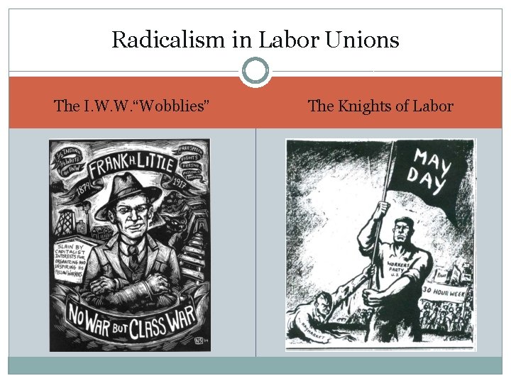 Radicalism in Labor Unions The I. W. W. “Wobblies” The Knights of Labor 