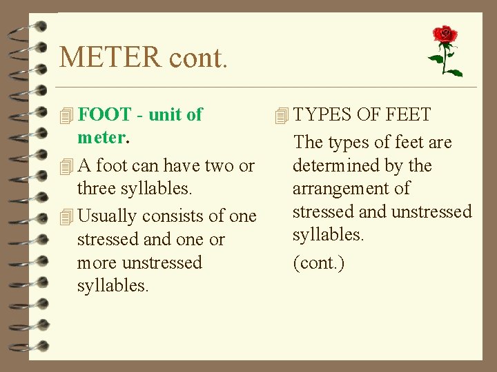 METER cont. 4 FOOT - unit of 4 TYPES OF FEET meter. The types