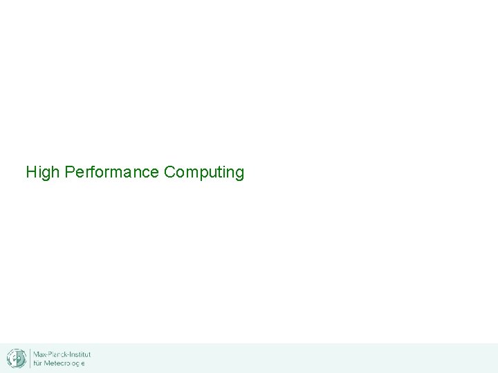 High Performance Computing 