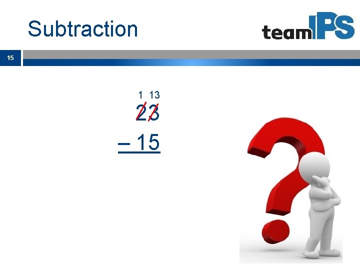 Subtraction 15 1 13 23 – 15 