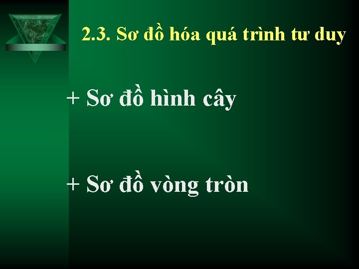 2. 3. Sơ đồ hóa quá trình tư duy + Sơ đồ hình cây