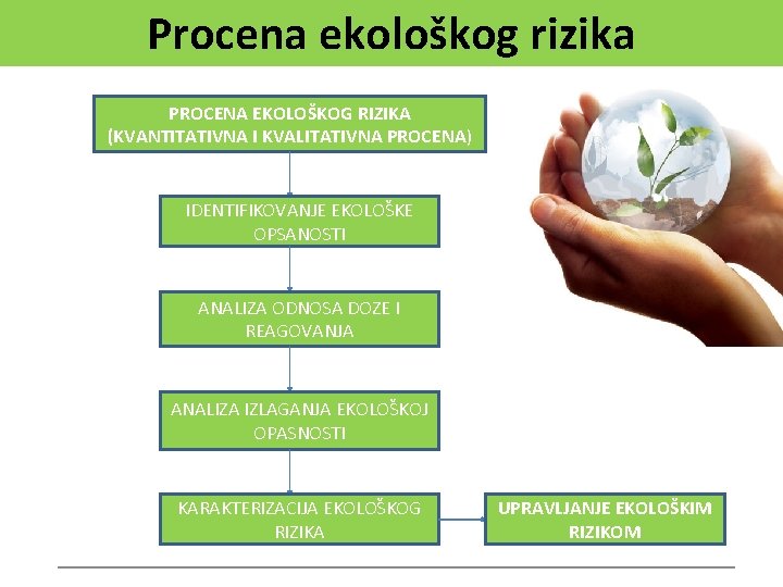 Procena ekološkog rizika PROCENA EKOLOŠKOG RIZIKA (KVANTITATIVNA I KVALITATIVNA PROCENA) IDENTIFIKOVANJE EKOLOŠKE OPSANOSTI ANALIZA