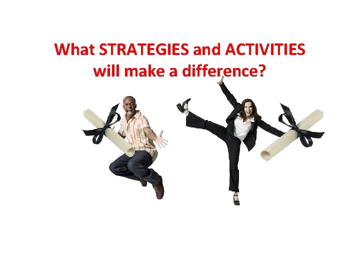 What STRATEGIES and ACTIVITIES will make a difference? 