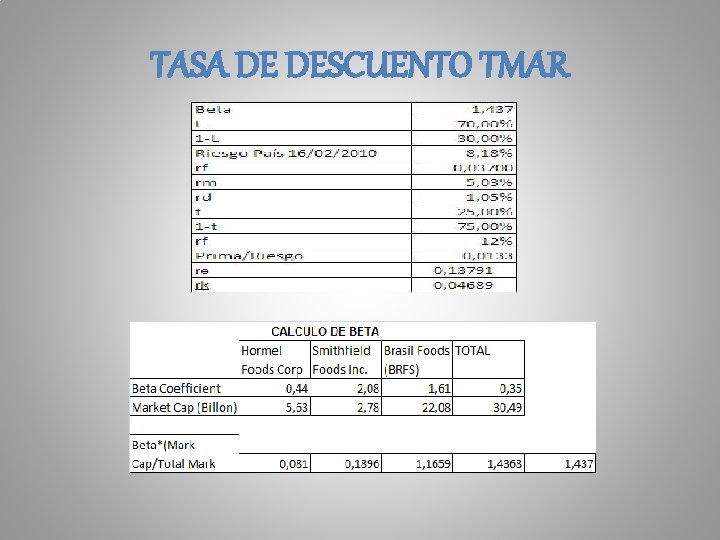 TASA DE DESCUENTO TMAR 