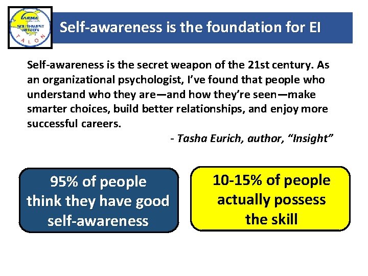 Self-awareness is the foundation for EI Self-awareness is the secret weapon of the 21