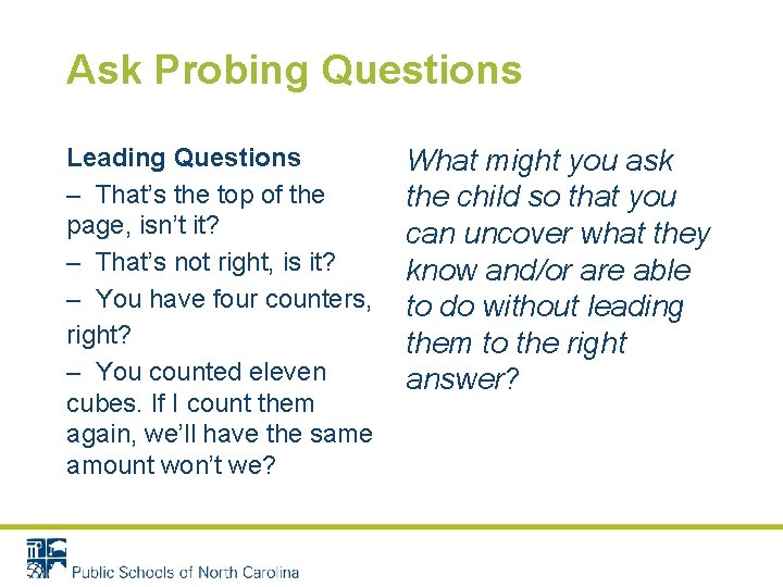 Ask Probing Questions Leading Questions – That’s the top of the page, isn’t it?