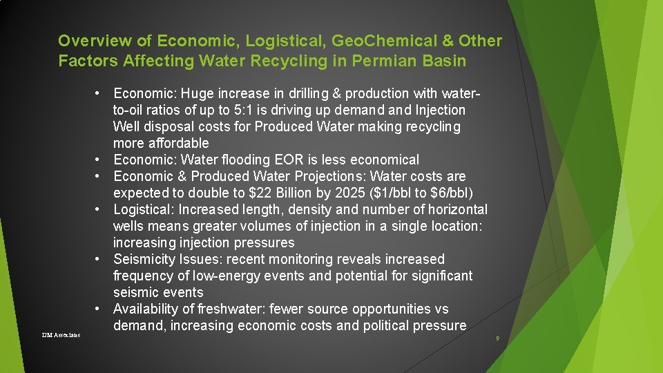 Overview of Economic, Logistical, Geo. Chemical & Other Factors Affecting Water Recycling in Permian