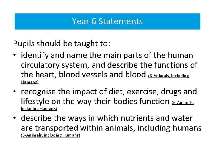 Year 66 statements Statements Year Pupils should be taught to: • identify and name