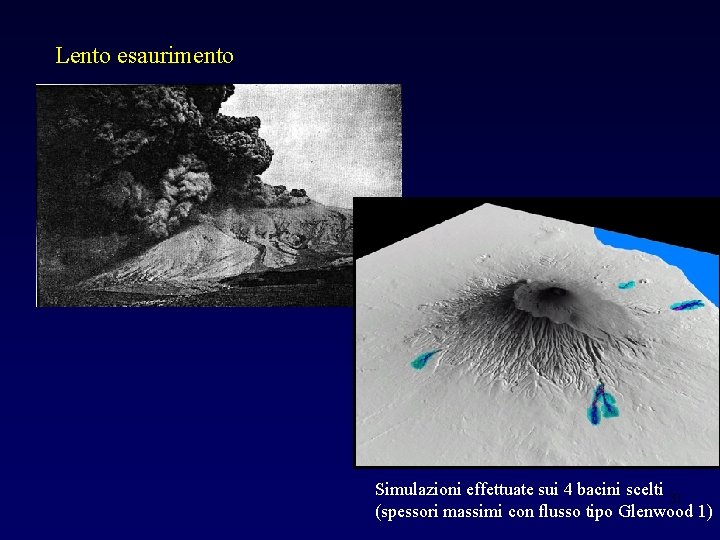 Lento esaurimento Simulazioni effettuate sui 4 bacini scelti 31 (spessori massimi con flusso tipo