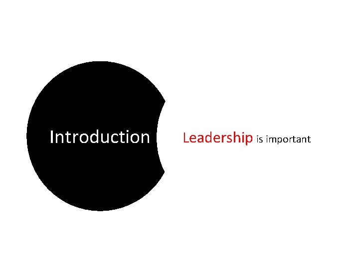 Introduction Leadership is important 