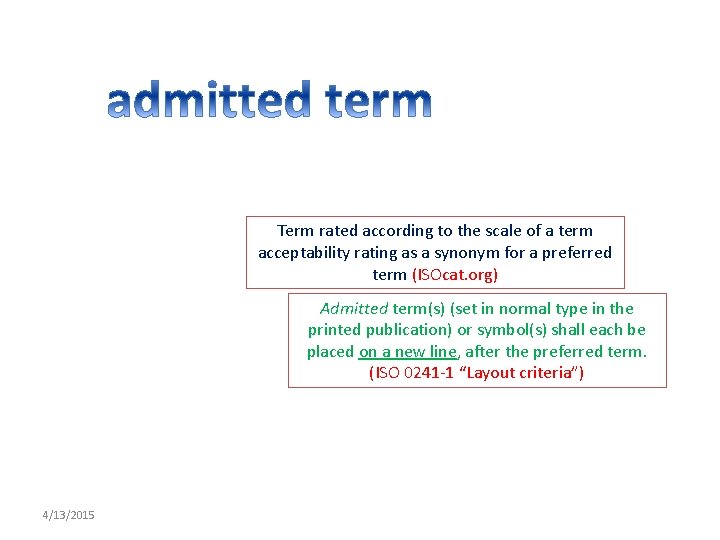 Term rated according to the scale of a term acceptability rating as a synonym
