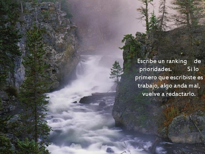 Escribe un ranking de prioridades. Si lo primero que escribiste es trabajo, algo anda