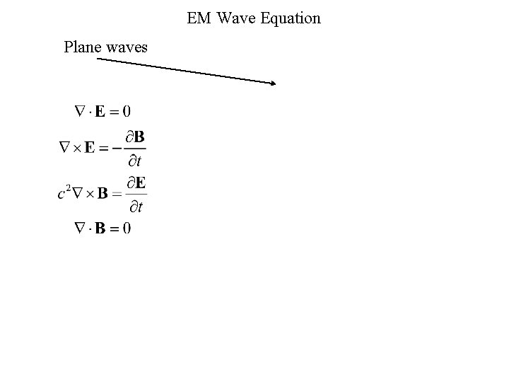 EM Wave Equation Plane waves 