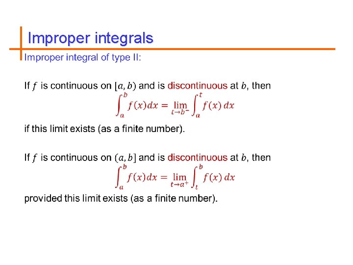 Improper integrals 