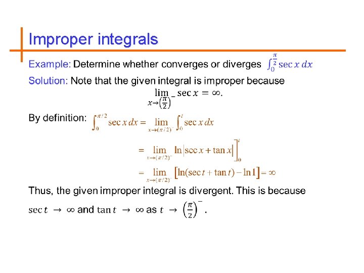 Improper integrals 