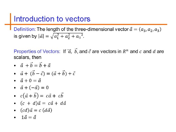 Introduction to vectors 