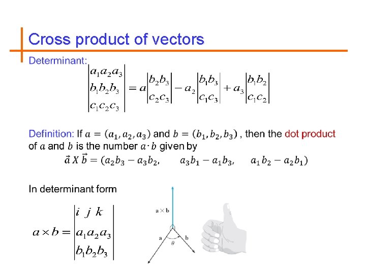 Cross product of vectors 