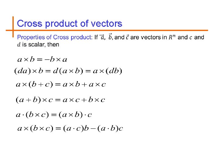 Cross product of vectors 