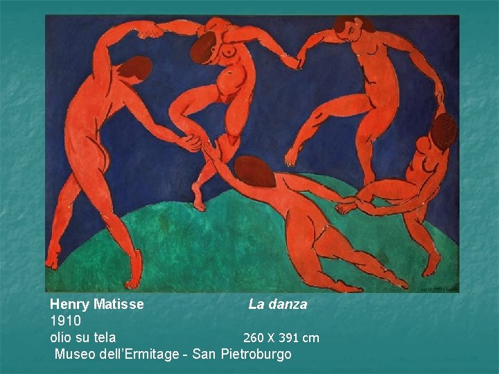 Henry Matisse La danza 1910 olio su tela 260 X 391 cm Museo dell’Ermitage