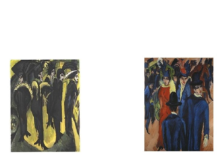  I quadri Kirchner che raffigurano scene urbane contrastano fortemente con quelle degli impressionisti