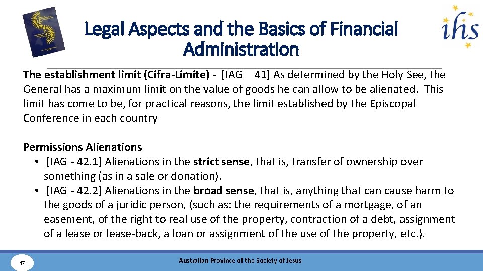 Legal Aspects and the Basics of Financial Administration The establishment limit (Cifra-Limite) - [IAG