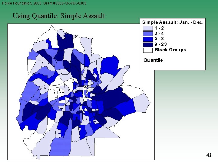 Police Foundation, 2003: Grant #2002 -CK-WX-0303 Using Quantile: Simple Assault 42 Police Foundation, 2003: Grant #2002 -CK-WX-0303 Using Quantile: Simple Assault 42