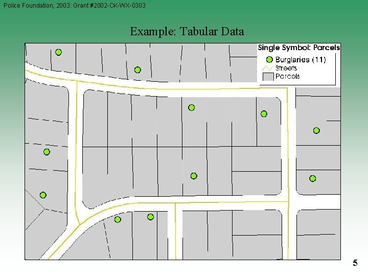 Police Foundation, 2003: Grant #2002 -CK-WX-0303 Example: Tabular Data 5 Police Foundation, 2003: Grant #2002 -CK-WX-0303 Example: Tabular Data 5