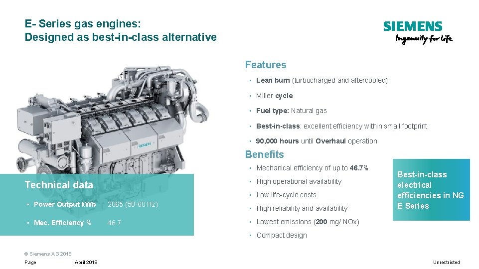 E- Series gas engines: Designed as best-in-class alternative Features • Lean burn (turbocharged and E- Series gas engines: Designed as best-in-class alternative Features • Lean burn (turbocharged and