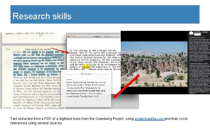 Research skills Text extracted from a PDF of a digitised book from the Gutenberg