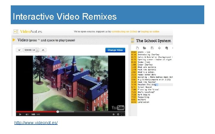 Interactive Video Remixes http: //www. videonot. es/ 