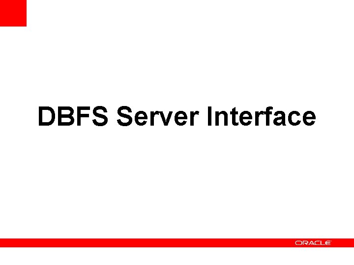 DBFS Server Interface 