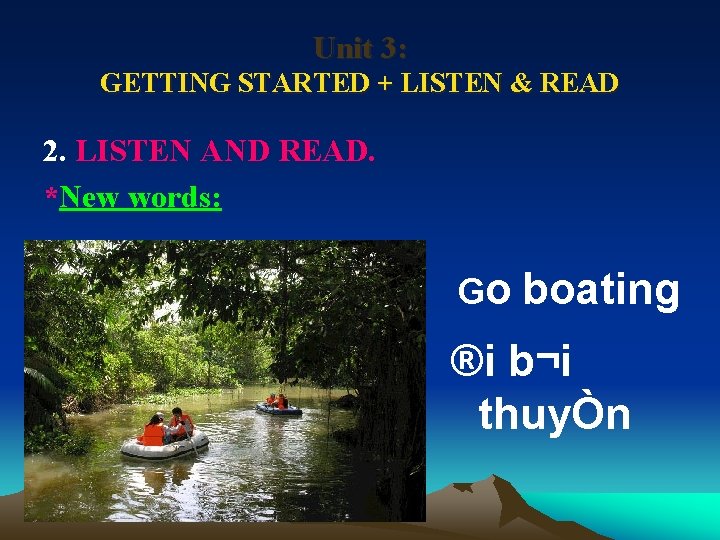 Unit 3: GETTING STARTED + LISTEN & READ 2. LISTEN AND READ. *New words: