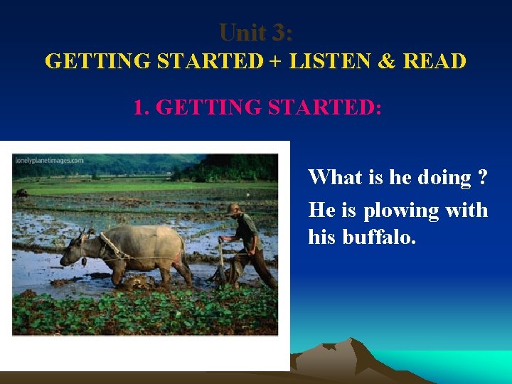 Unit 3: GETTING STARTED + LISTEN & READ 1. GETTING STARTED: What is he