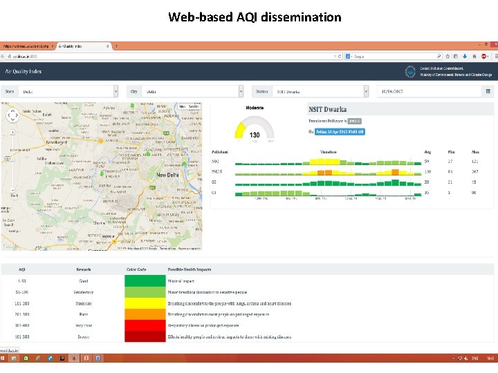 Web-based AQI dissemination 