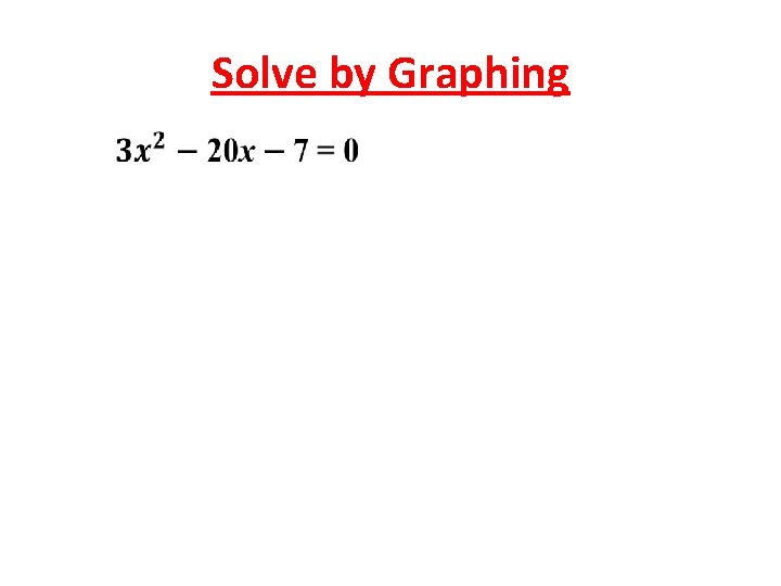 Solve by Graphing 