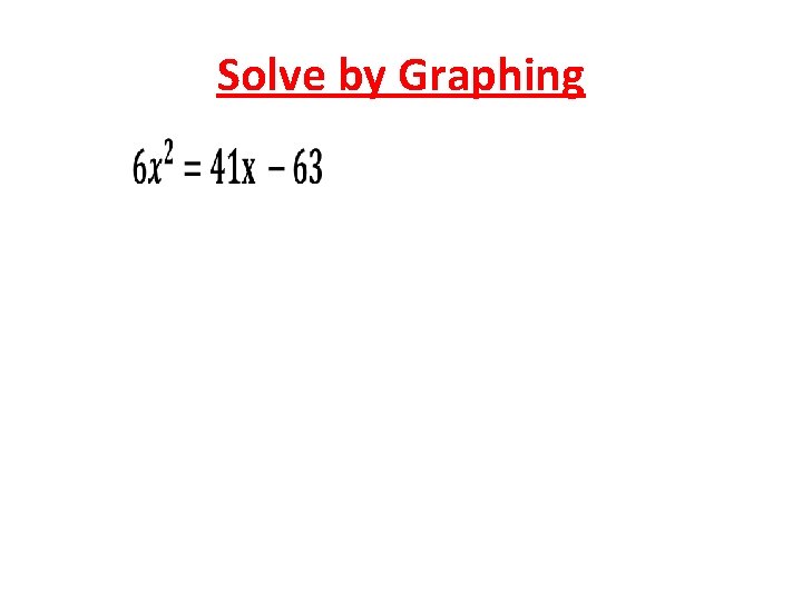 Solve by Graphing 