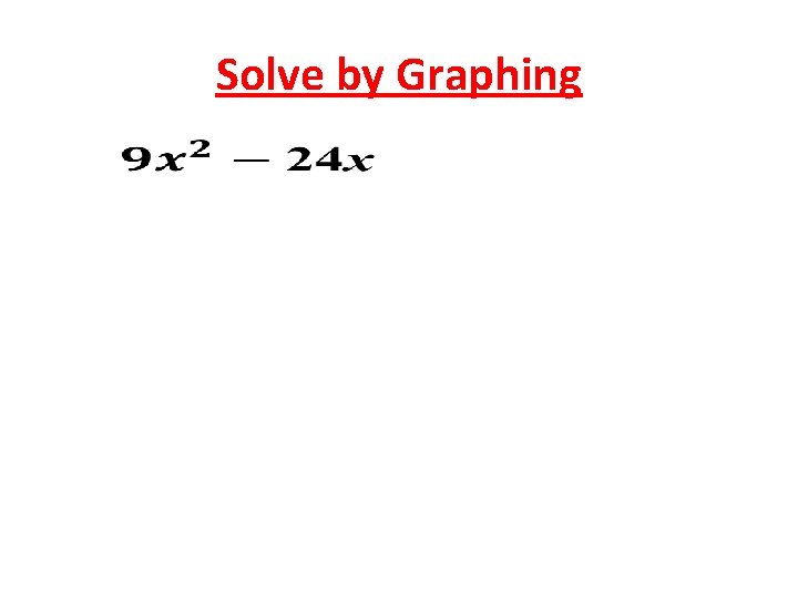 Solve by Graphing 