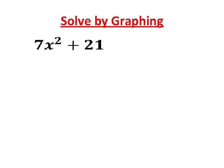 Solve by Graphing 