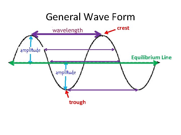 General Wave Form crest Equilibrium Line trough 