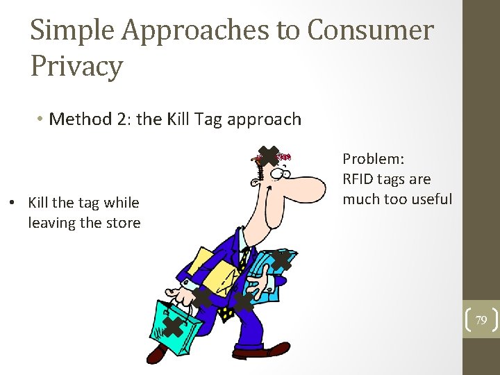 Simple Approaches to Consumer Privacy • Method 2: the Kill Tag approach • Kill