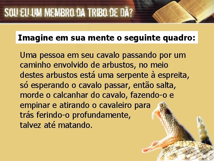 Imagine em sua mente o seguinte quadro: Uma pessoa em seu cavalo passando por